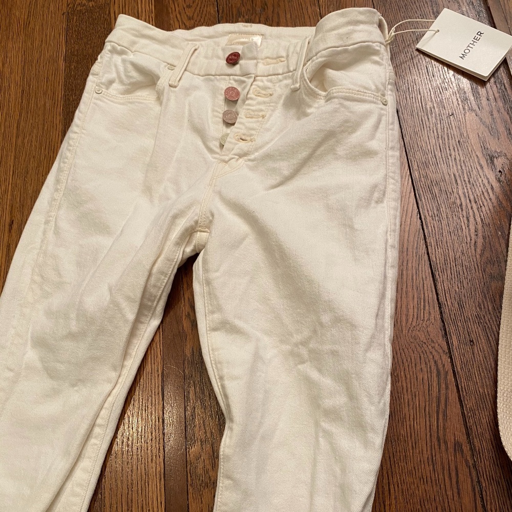 OFF WHITE MOTHER JEANS